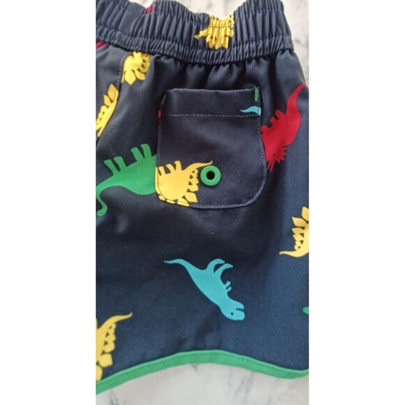 Wonder Nation Boy Infant Baby 3-6M Swim Trunk/Swimsuit Colorful Dinosaurs Pocket - Picture 3 of 6